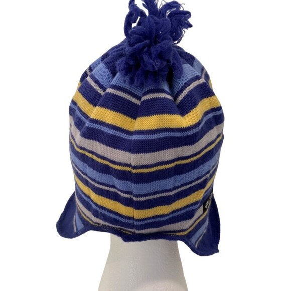 Columbia Knit Beanies Set 2 Stripes Designs unisex blue yellow orange ecru white - Picture 4 of 16